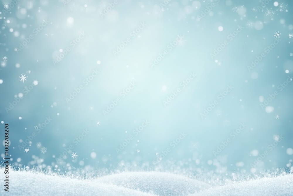 Winter wonderland scene with falling snowflakes and frosty background for seasonal designs. Winter wonderland scene with falling snowflakes and frosty background for seasonal designs.