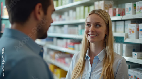 Friendly Pharmacist in Modern Pharmacy Storefront Interacting with Customer | Health Professional Offering Personalized Care Free Download Friendly Pharmacist in Modern Pharmacy Storefront Interacting with Customer | Health Professional Offering Personalized Care - GFXLoad