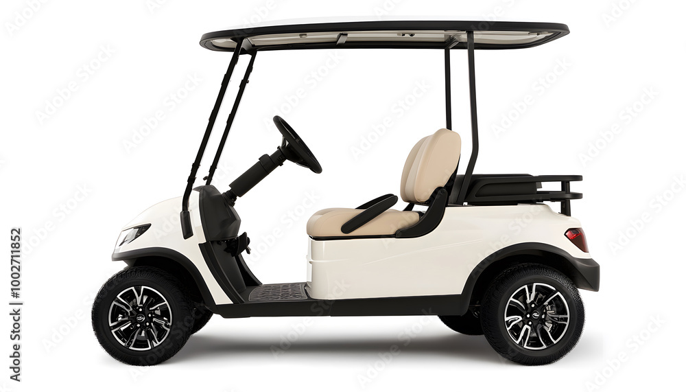 Modern Electric Golf Cart on Neutral Background Modern Electric Golf Cart on Neutral Background