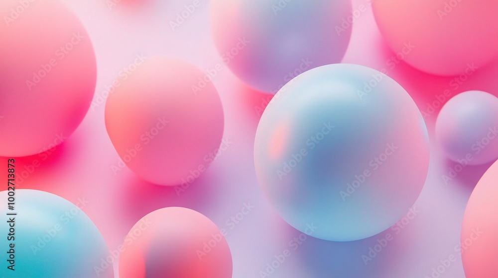 Colorful Abstract Spheres in Pink and Blue Tones Colorful Abstract Spheres in Pink and Blue Tones