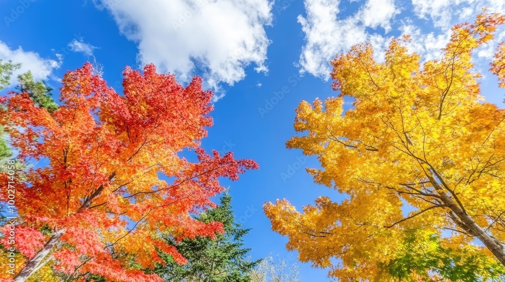 Vibrant Sugar Maple Trees in Autumn Colors Vibrant Sugar Maple Trees in Autumn Colors