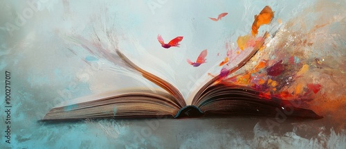 Wallpaper Mural Embrace the beauty of International Poetry Day with an evocative background of an open book with poetic verses, surrounded by soft, artistic elements that evoke the essence of timeless poetry  Torontodigital.ca