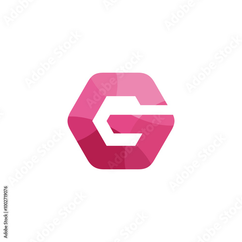 Letter G Hexagon logo design vector template