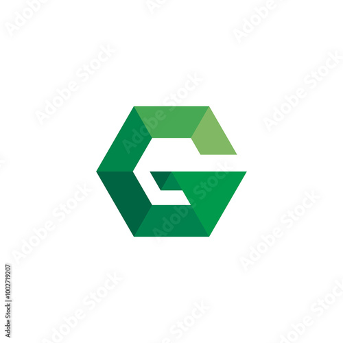 Letter G Hexagon logo design vector template