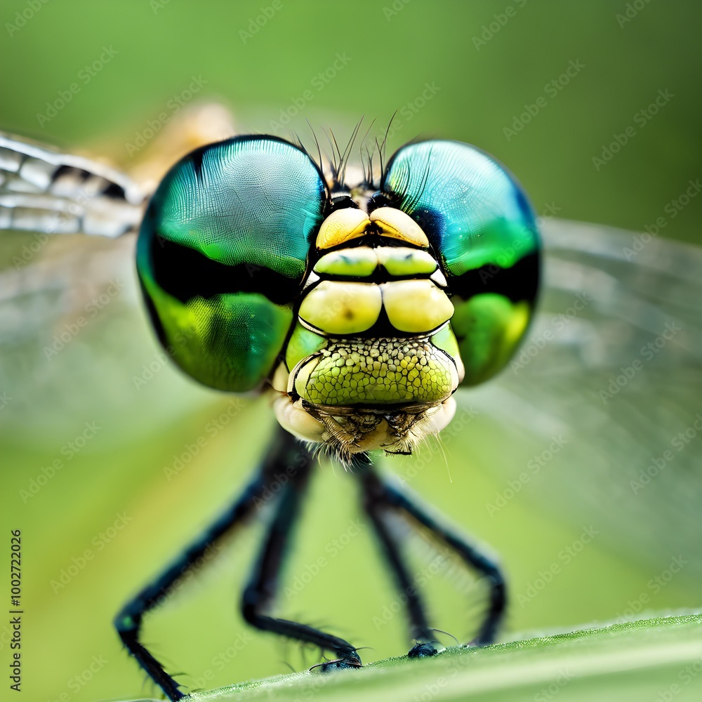 Glittering Facets: The Dragonfly's Enchanting Gaze Glittering Facets: The Dragonfly's Enchanting Gaze