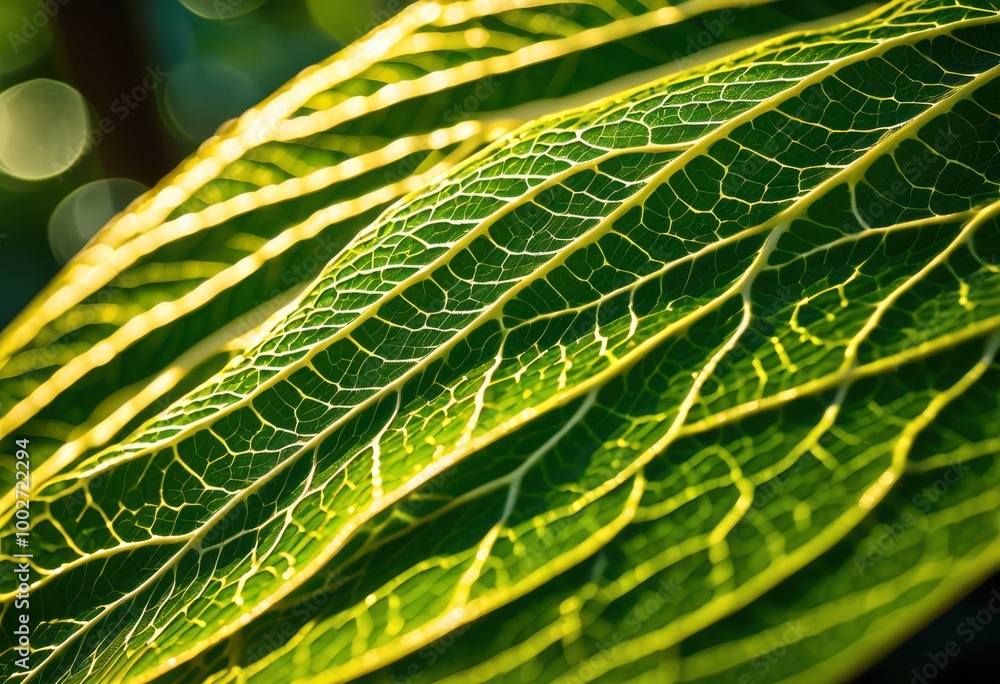 close capture intricate leaf vein patterns showcasing natural design textures remarkable detail, nature, macro, green, flora, foliage, botanical, symmetry