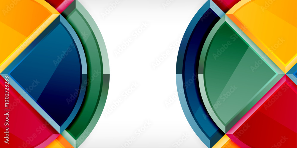 Abstract background - circles and round triangles with 3d effect. Vector Illustration For Wallpaper, Banner, Background, Card, Book Illustration, landing page Abstract background - circles and round triangles with 3d effect. Vector Illustration For Wallpaper, Banner, Background, Card, Book Illustration, landing page