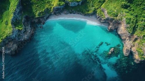 Aerial View of a Secluded Cove
