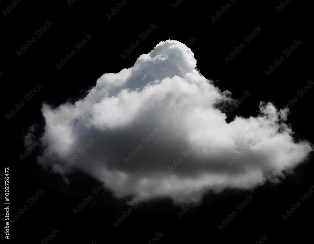single cloud in air, isolated on black background single cloud in air, isolated on black background