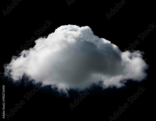 single cloud in air, isolated on black background