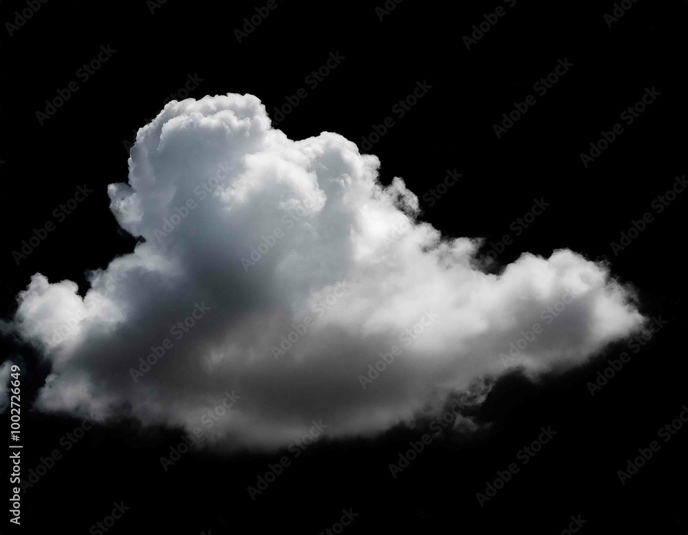 single cloud in air, isolated on black background single cloud in air, isolated on black background