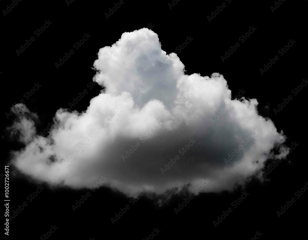 single cloud in air, isolated on black background single cloud in air, isolated on black background