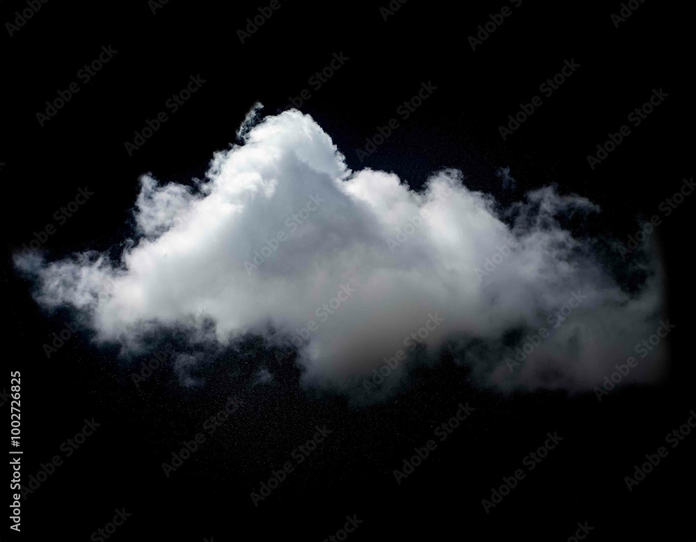 single cloud in air, isolated on black background single cloud in air, isolated on black background