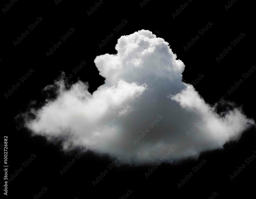 single cloud in air, isolated on black background single cloud in air, isolated on black background