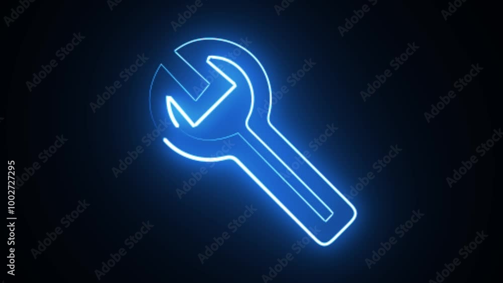Technology setting icon concept. Repair service icon. neon line gear and networking Technology setting icon concept. Repair service icon. neon line gear and networking