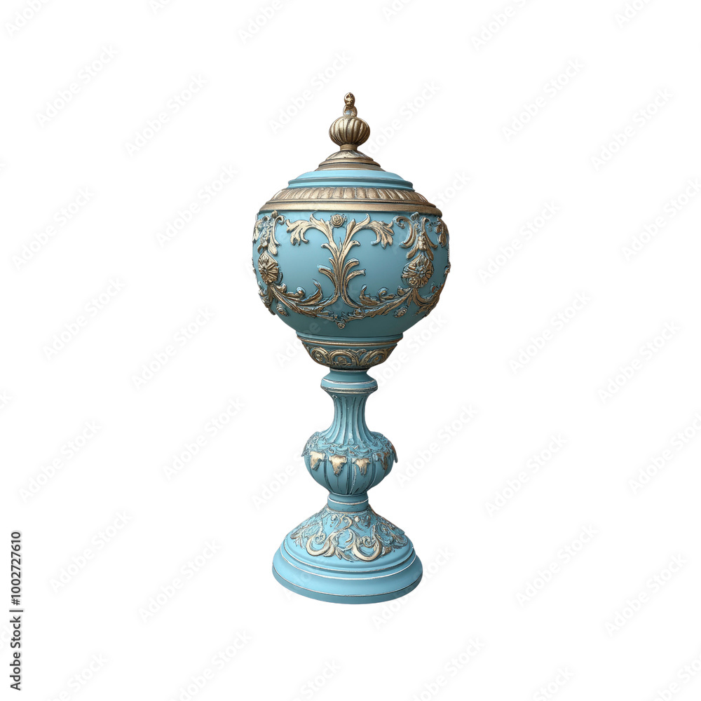 Elegant Ornate Blue and Gold Decorative Vase Elegant Ornate Blue and Gold Decorative Vase