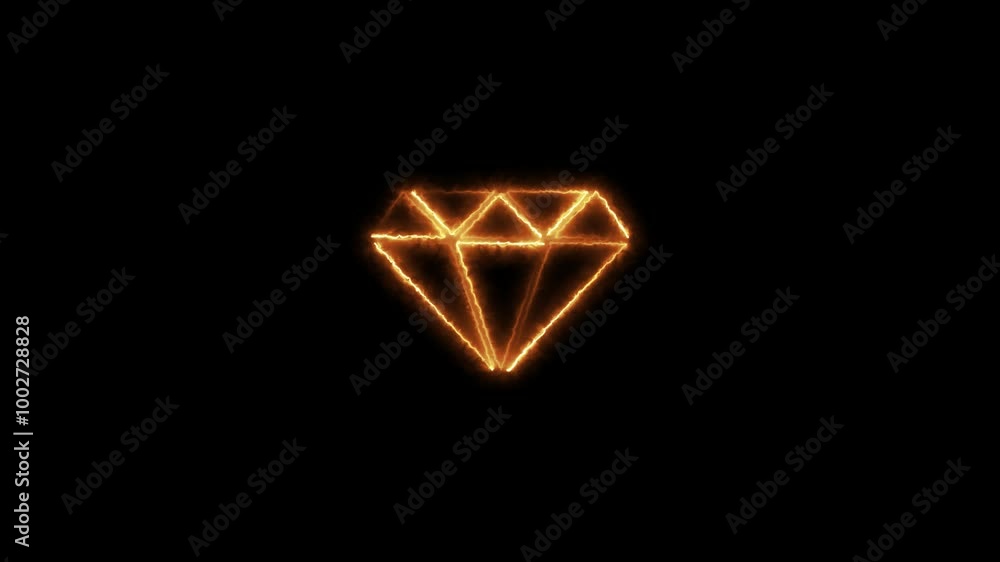 Diamond neon icon animation. casino icons for ui and ux, website or mobile application concept. Diamond neon icon animation. casino icons for ui and ux, website or mobile application concept.