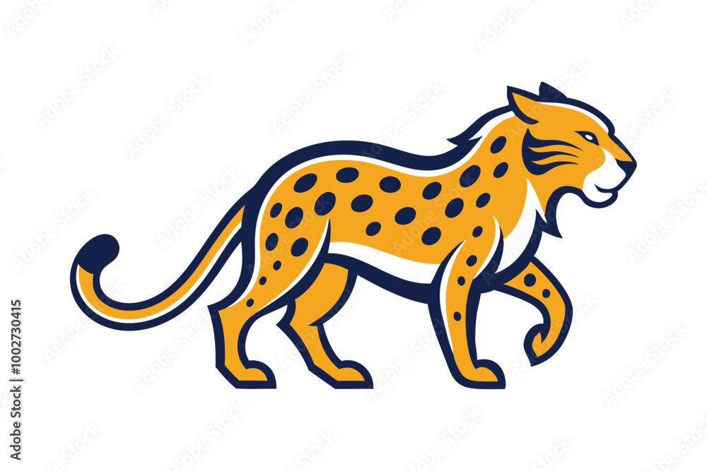 Fototapeta premium A beautiful leopard vector illustration
