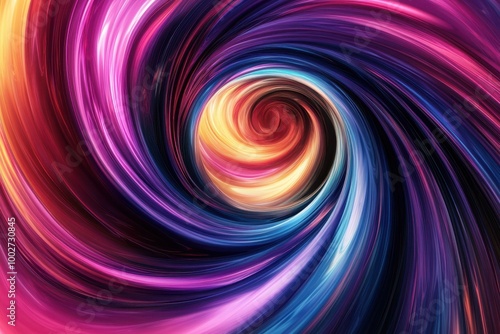 Abstract Swirling Pattern with Vibrant Hues and Dark Center