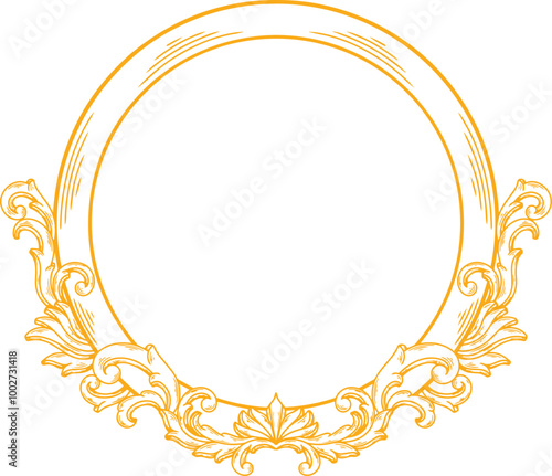 Ornament Vintage Floral Border Wedding