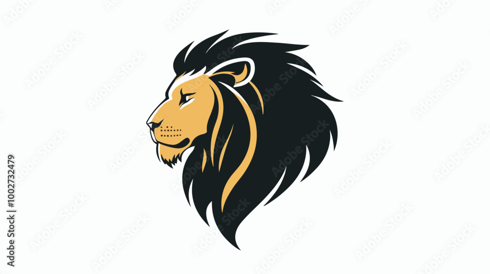 Illustration of a lion logo. Portrait of Lion. Illustration of a lion logo. Portrait of Lion.