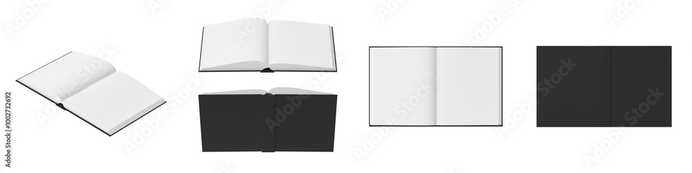open book with black cover open book with black cover