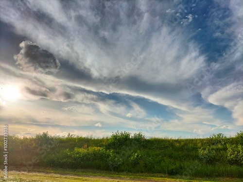 clouds over the field