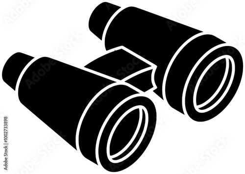 lorgnette illustration binoculars silhouette lens logo glasses icon optical outline retro telescope theater vintage antique zoom glass spyglass binocular shape to vector graphic background
