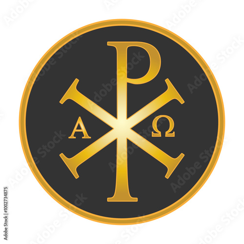 Chi Rho symbol. Jesus christ monogram. Christogram sign. Christianity icon. Vector illustration image.