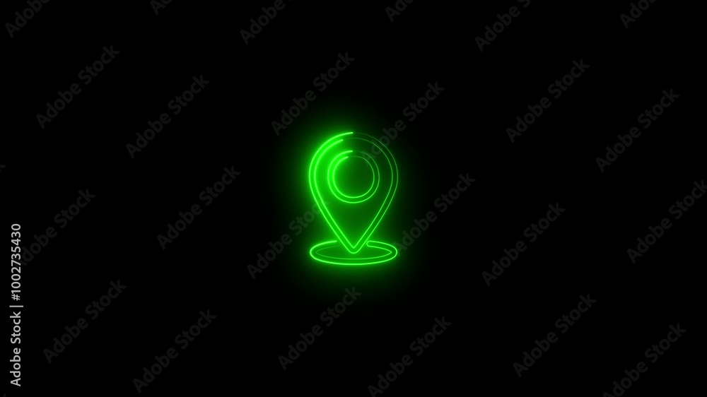 Glowing neon Lights location pin icon animation. location mark neon blue icon suitable for website and UI material. Glowing neon Lights location pin icon animation. location mark neon blue icon suitable for website and UI material.