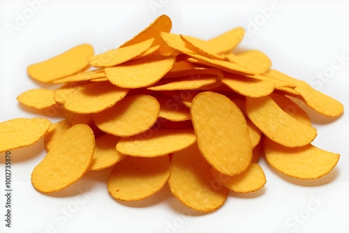 Variety of Crisps Isolated on White Background - Snacks Assortment Generative AI illustration