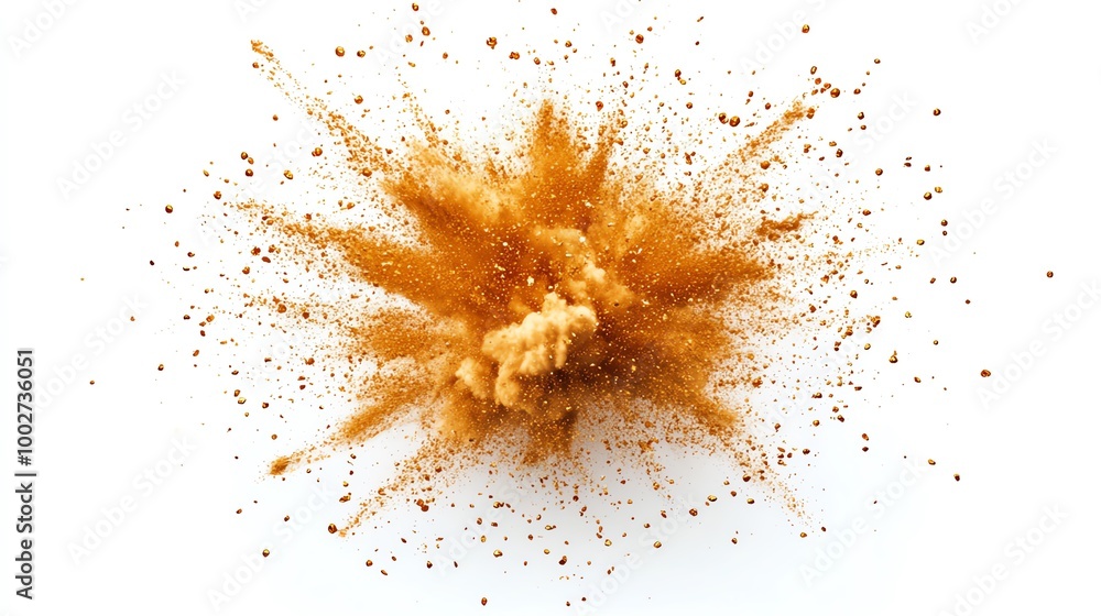 Firework explosion showering the sky with bright golden sparks, festival celebration at night, realistic 3D render, isolated on white background Firework explosion showering the sky with bright golden sparks, festival celebration at night, realistic 3D render, isolated on white background