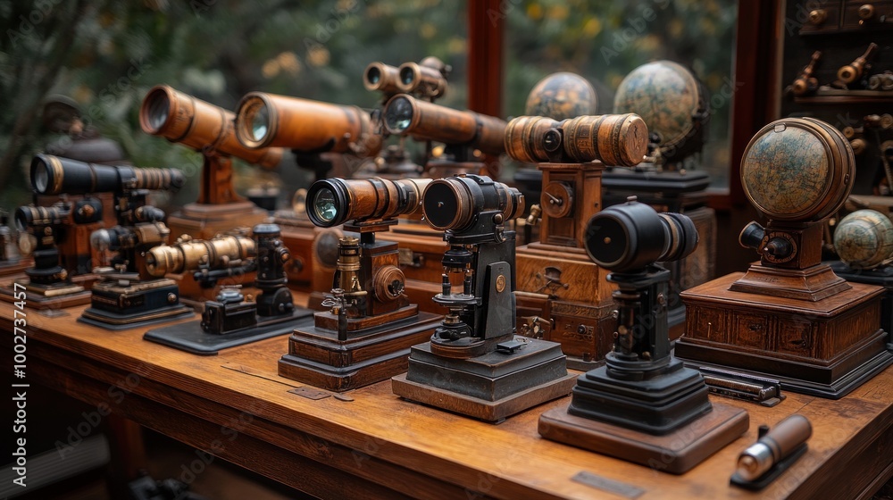 Fototapeta premium Antique Telescopes and Globes