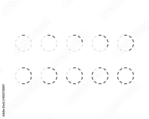 Collection Loading bar status icon. Vector illustration. Set of vector loaded icons. Download progress. Donload or Upload.