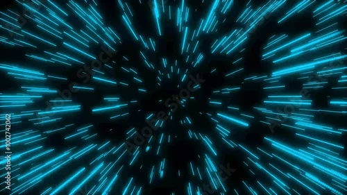 Glowing warp speed line animation.