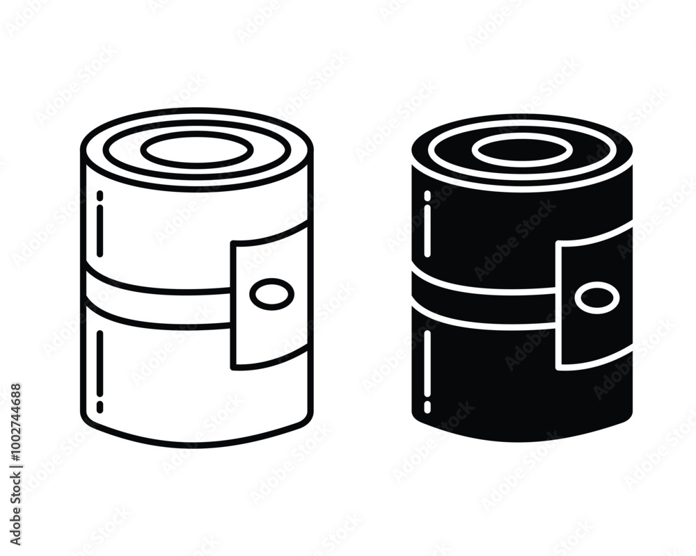Tin can icon vector Canned food outline or flat style. Symbol, logo illustration. Tin can icon vector Canned food outline or flat style. Symbol, logo illustration.