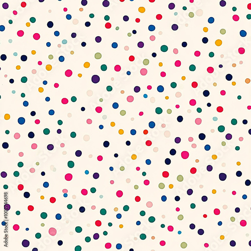 Colorful dots with ivory background. 1:1 ratio