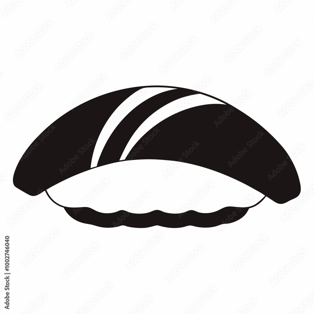 Black Vector Sushi Icon Isolated on White Background - Free Vector Black Vector Sushi Icon Isolated on White Background - Free Vector