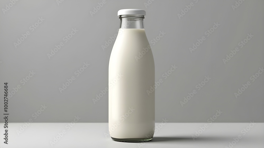 Realistic Milk Bottle Mockup on Gray Background – High-Quality Isolated Design for Branding and Packaging Realistic Milk Bottle Mockup on Gray Background – High-Quality Isolated Design for Branding and Packaging