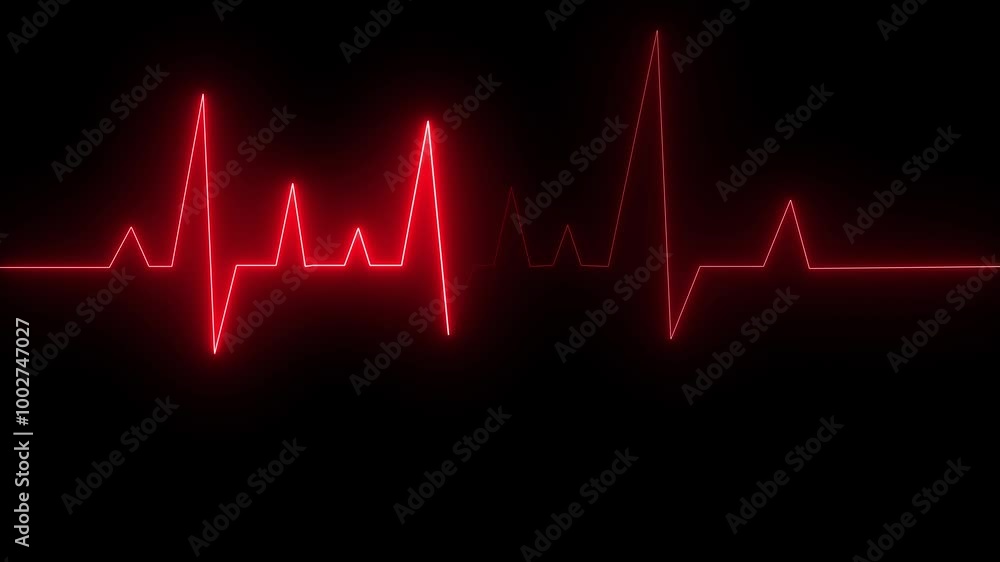 Neon heartbeat line on black isolated background. Heartbeat lines animation background .Health- medicine and human heart concepts. Neon heartbeat line on black isolated background. Heartbeat lines animation background .Health- medicine and human heart concepts.