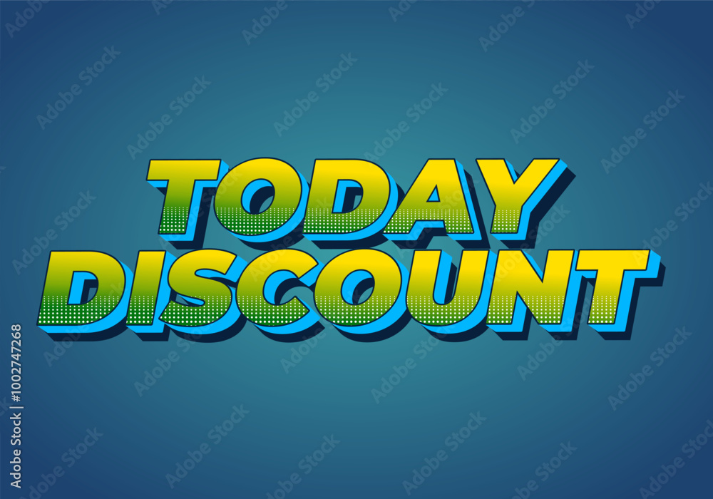 Fototapeta premium Today discount. Text effect in 3D style with modern colors