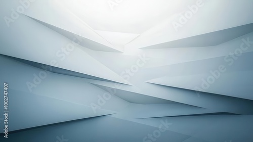 Abstract geometric background with layered blue shapes and soft lighting effects. photo