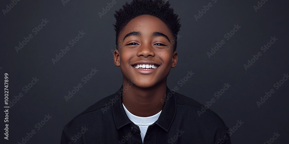 Black teenager boy on a studio background Black teenager boy on a studio background