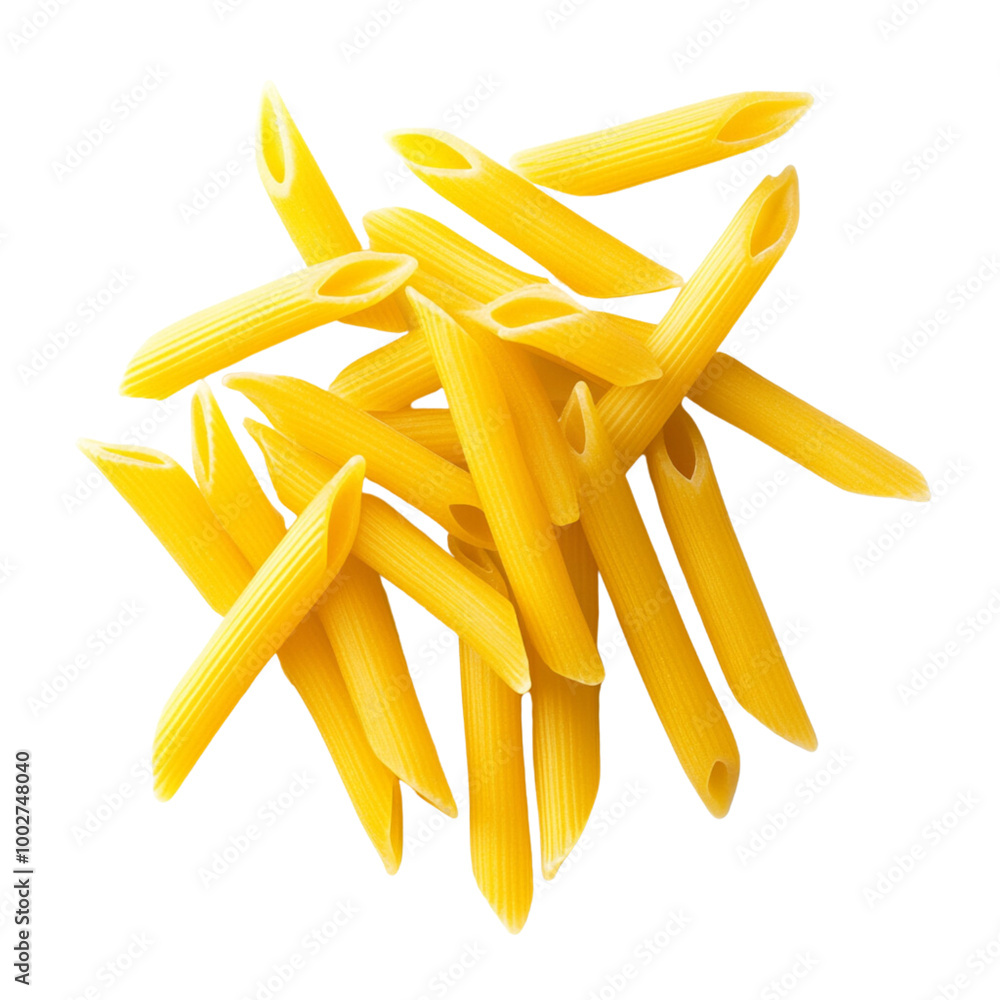 Penne pasta realistic stock photo on white background Food Isolated Concept