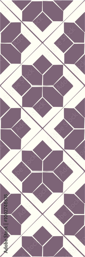 A geometric pattern featuring interlocking shapes in muted purple tones on a light background, suitable for design and decoration. A geometric pattern featuring interlocking shapes in muted purple tones on a light background, suitable for design and decoration.
