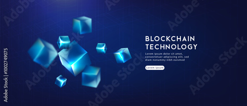 Blockchain technology.Hi-tech Modern futuristic design. Abstract technology vector illustration background.