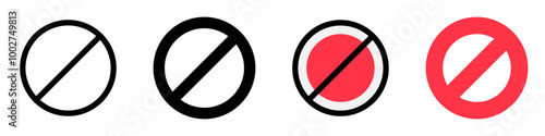 Editable vector stop prohibitions block icon. Part of a big icon set family. Perfect for web and app interfaces, presentations, infographics, etc