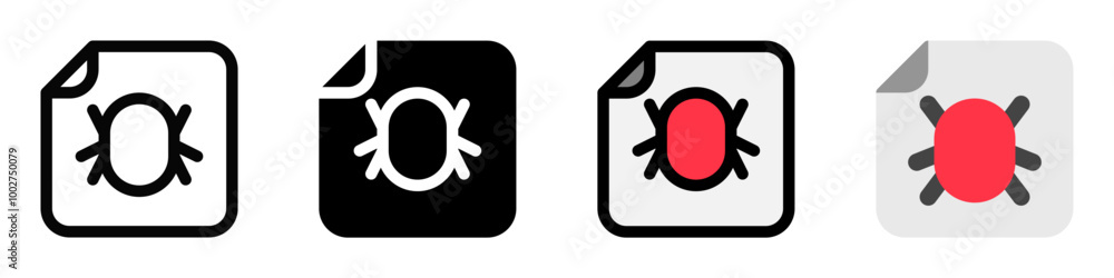 Editable vector bug corrupted file icon. Part of a big icon set family. Perfect for web and app interfaces, presentations, infographics, etc Editable vector bug corrupted file icon. Part of a big icon set family. Perfect for web and app interfaces, presentations, infographics, etc