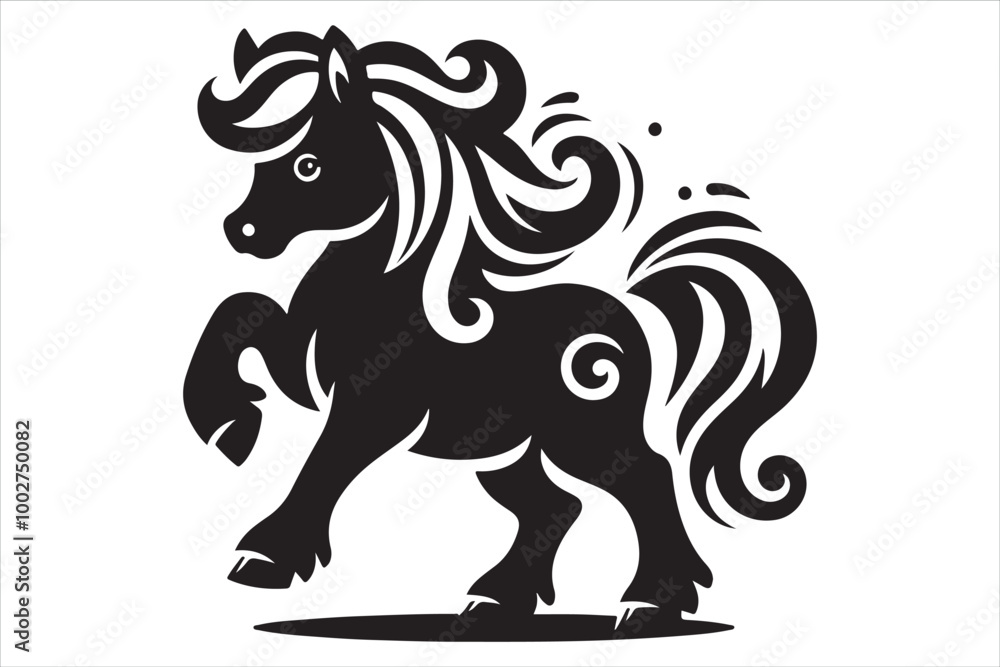 Fototapeta premium Majestic Pony Silhouette