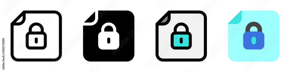 Editable vector password protected file icon. Part of a big icon set family. Perfect for web and app interfaces, presentations, infographics, etc Editable vector password protected file icon. Part of a big icon set family. Perfect for web and app interfaces, presentations, infographics, etc